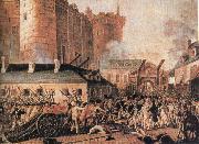 unknow artist, bastiljens fall den 14 juli 1789 samtida malning